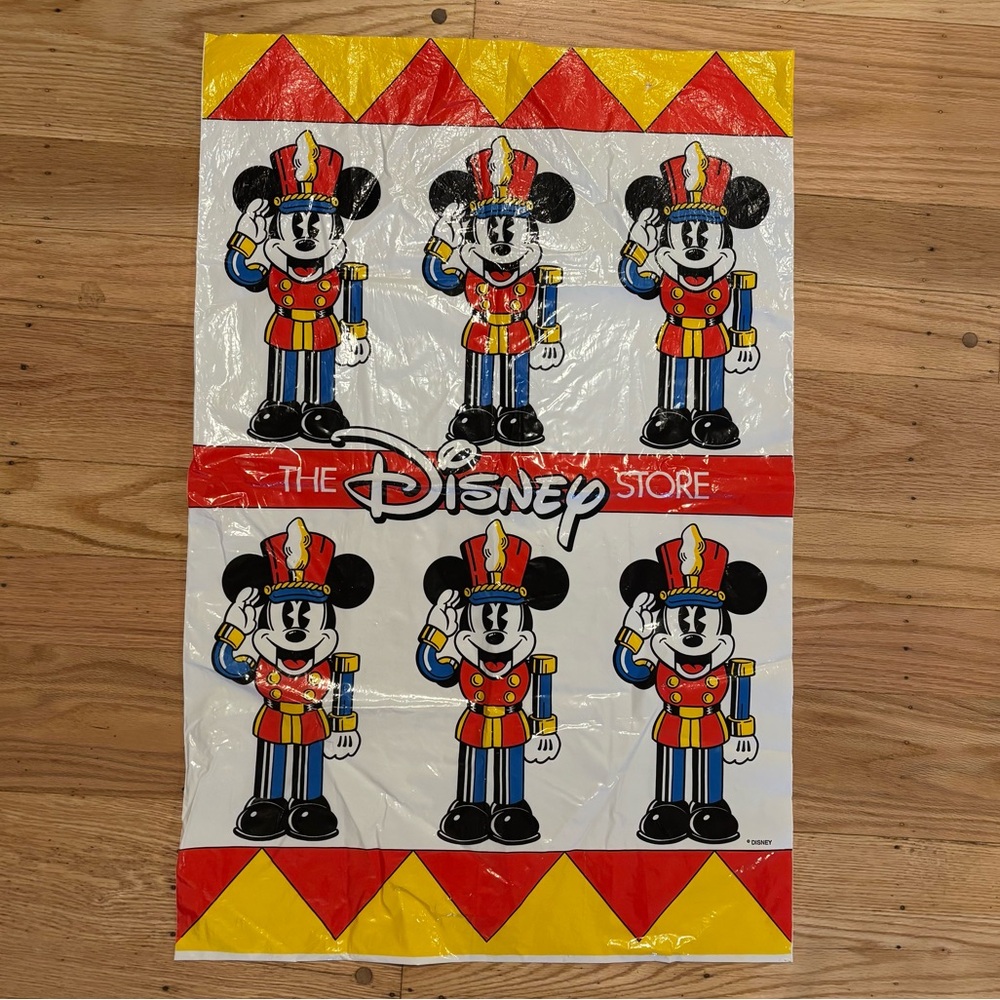 The Disney Store Mickey Mouse Nutcracker Christmas Large Plastic Gift Bag 36x25